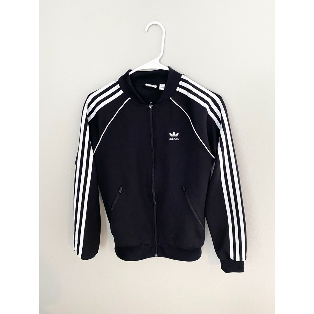 Adidas Black and White Full Zip Jacket
